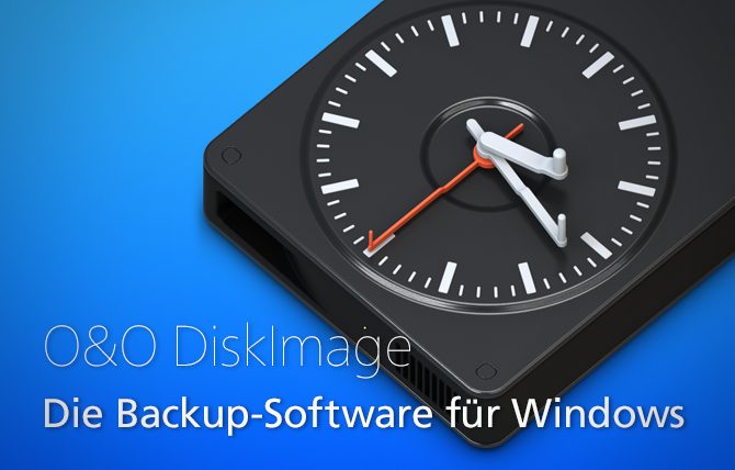 Offizielles O&O-DiskImage-Werbemittel: Die Backup-Software für Windows.